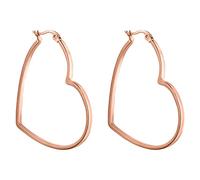 PURELEI® Pendientes Big Love (oro, plata, oro rosa), resistentes al agua para mujer, pendientes de aro en forma de corazón, pendientes de aro de acero inoxidable, regalo para mujeres, Acero inoxidable