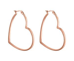 PURELEI Pendientes Big Love (oro, plata, oro rosa), resistentes al agua para mujer, pendientes de aro en forma de corazón, pendientes de aro de acero inoxidable, regalo para mujeres, 44,5 Millimeter