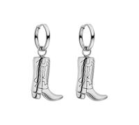 Purelei Pendientes Boots - resistentes al agua | Pendientes de aro con colgante de barco vaquero de acero inoxidable | chapado en oro de 14 K, plata y oro rosa de 18 quilates | pendientes modernos