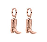 Purelei Pendientes Boots - resistentes al agua | Pendientes de aro con colgante de barco vaquero de acero inoxidable | chapado en oro de 14 K, plata y oro rosa de 18 quilates | pendientes modernos