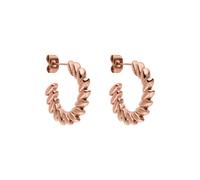 Purelei Pendientes de aro Big Leaf de acero inoxidable con aspecto de hoja estructurada, resistentes al agua y duraderos, aspecto moderno, en oro, plata u oro rosa, Normal, Acero inoxidable, Abalone