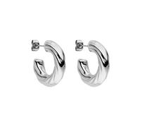 PURELEI Pendientes de aro glamorous, de acero inoxidable resistente al agua, diseño brillante en oro, plata u oro rosa, Normal, Acero inoxidable, Abalone