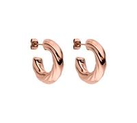 PURELEI Pendientes de aro glamorous, de acero inoxidable resistente al agua, diseño brillante en oro, plata u oro rosa, Normal, Acero inoxidable, Abalone