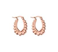 PURELEI Pendientes de aro Glowy con forma de corazón, resistentes al agua, de acero inoxidable, acabado brillante, diseño moderno, disponible en oro, plata u oro rosa, Normal, Acero inoxidable