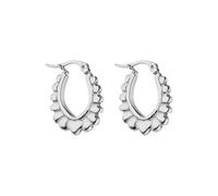 PURELEI Pendientes de aro Glowy con forma de corazón, resistentes al agua, de acero inoxidable, acabado brillante, diseño moderno, disponible en oro, plata u oro rosa, Normal, Acero inoxidable