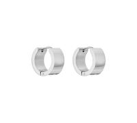 PURELEI Pendientes de aro negrita, de acero inoxidable resistente al agua, diseño moderno con líneas limpias, disponibles en oro, plata u oro rosa, Normal, Acero inoxidable, Abalone