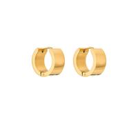 PURELEI Pendientes de aro negrita, de acero inoxidable resistente al agua, diseño moderno con líneas limpias, disponibles en oro, plata u oro rosa, Normal, Acero inoxidable, Abalone