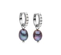 Purelei® - Pendientes de aro Pearly para mujer - Acero inoxidable chapado en oro de 18 quilates/rosa/plata - con perlas Keshi brillantes y perlas de cristal - Pendientes de 15 mm de diámetro - Joyas