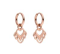 Purelei Pendientes de aro pequeños con forma de corazón, pequeños, resistentes al agua, con colgante de corazón, de acero inoxidable, chapado en oro de 14 K, plata y oro rosa de 18 quilates, delicados