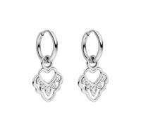Purelei Pendientes de aro pequeños con forma de corazón, pequeños, resistentes al agua, con colgante de corazón, de acero inoxidable, chapado en oro de 14 K, plata y oro rosa de 18 quilates, delicados