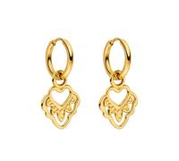 Purelei Pendientes de aro pequeños con forma de corazón, pequeños, resistentes al agua, con colgante de corazón, de acero inoxidable, chapado en oro de 14 K, plata y oro rosa de 18 quilates, delicados
