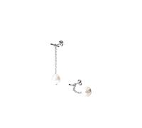 Purelei Pendientes de gota de perlas - Diseño ajustable 2 en 1 | Pendientes ondulados con cadena desmontable y perla de concha en forma de gota | Acero inoxidable y chapado en oro de 14 K/18 K, Normal