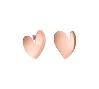 Purelei® Pendientes de tuerca True Love con diseño moderno y asimétrico, acero inoxidable chapado en oro de 18 quilates, plata, oro rosa, Normal, Acero inoxidable, Abulón