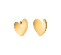 Purelei® Pendientes de tuerca True Love con diseño moderno y asimétrico, acero inoxidable chapado en oro de 18 quilates, plata, oro rosa, Normal, Acero inoxidable, Abulón