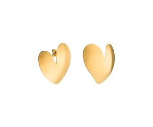 Purelei® Pendientes de tuerca True Love con diseño moderno y asimétrico, acero inoxidable chapado en oro de 18 quilates, plata, oro rosa, Normal, Acero inoxidable, Abulón