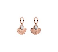 Purelei Eldorado - Pendientes de aro resistentes al agua | Pendientes de aro con colgante de diafragma y piedra de acero inoxidable | chapado en oro de 14 K, plata y oro rosa de 18 quilates |