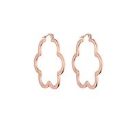 Purelei® Pendientes elegantes con diseño de flores, chapados en oro de 18 quilates, acero inoxidable (41 mm), Normal, Acero inoxidable, Abulón