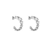 Purelei® Evermore - Pendientes de aro elegantes con circonitas en forma de corazón, acero inoxidable chapado en oro de 18 quilates, plata, oro rosa, Normal, Acero inoxidable, Abulón