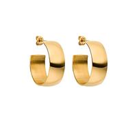 PURELEI® Pendientes Glowing (oro, plata, oro rosa), pendientes de aro resistentes al agua con diseño ancho para mujer, elegantes pendientes de acero inoxidable, regalos para mujer, Acero inoxidable