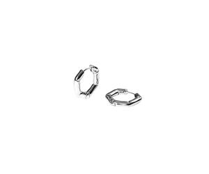 Purelei Pendientes hexagonales - Acero inoxidable chapado en oro de 14 K / 18 K chapado en oro rosa/plata - Diseño geométrico hexagonal - Declaración de joyería para mujer - 15,16 g - Moderno y