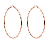 PURELEI® Pendientes Hoops (oro, plata, oro rosa), pendientes impermeables para mujer, pendientes de aro de acero inoxidable, regalo para mujeres, 63 mm de diámetro, 63 mm, Acero inoxidable, Sin piedra