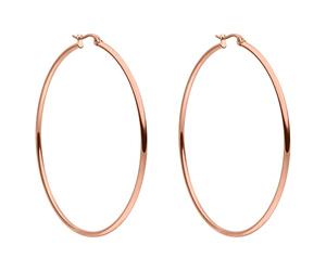 PURELEI® Pendientes Hoops (oro, plata, oro rosa), pendientes impermeables para mujer, pendientes de aro de acero inoxidable, regalo para mujeres, 63 mm de diámetro, 63 mm, Acero inoxidable, Sin piedra