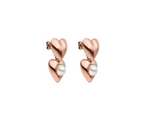 PURELEI Pendientes 'My Heart' oro rosa / blanco perla Einheitsgröße oro rosa / blanco perla