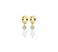 PURELEI Pendientes oro / jade / blanco perla Einheitsgröße oro / jade / blanco perla