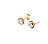 Purelei® Pendientes Pristine - Pendientes atemporales con circonita cúbica de 6 mm en oro, plata y oro rosa, Normal, Acero inoxidable, Abulón
