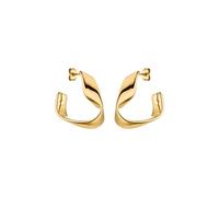 Purelei® Pendientes River - Elegante diseño de banda de Moebius para una armonía atemporal, pendientes para mujer, chapados en oro de 18 quilates, 24,7 mm, Acero inoxidable, Abulón