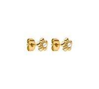 PURELEI® Pendientes Shiny Bloom (oro, plata, oro rosa), resistentes al agua, para mujeres y niñas, pendientes de acero inoxidable con forma de flor con perla, regalo para mujeres e hijas, Acero
