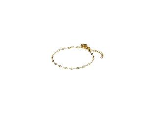 Purelei Petal - Pulsera de acero inoxidable chapado en oro de 14 K / 18 K chapado en oro rosa/plata - Pulsera de eslabones de filigrana con brillo - Ajustable 16 - 19 cm - Joyería para mujer, Eine