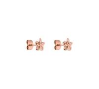 Purelei Plumeria - Pendientes de acero inoxidable chapado en oro de 14 quilates con diseño de flores florales, resistentes al agua, chapados en oro rosa de 18 quilates o plata, Normal, Acero