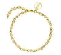 Purelei Polite - Pulsera de acero inoxidable con piedras preciosas, 16-19 cm de longitud ajustable, 16 centimeters, Acero inoxidable