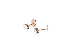 Purelei® Pristine Pendientes pequeños - Elegancia atemporal con circonitas brillantes, acero inoxidable chapado en oro de 18 quilates, 4 mm, Normal, Acero inoxidable, Abulón