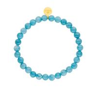 Purelei Pulsera azul océano, pulsera para mujer y hombre, con perlas naturales de aguamarina, pulsera elástica de perlas resistentes al agua, con logotipo, talla única, Elastisch, Piedra Plata Piedra