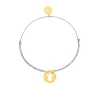 Purelei® Pulsera de ángel (oro, plata), pulsera de ángel de la guarda para mujeres y niños, amuleto de la suerte, pulsera de nailon con colgante de acero inoxidable, longitud ajustable