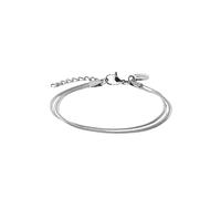 Purelei Pulsera de dos capas para mujer, ajustable, resistente al agua, con diseño de cadena de serpiente de doble capa para un aspecto elegante, Eine Grösse, Acero inoxidable, Ágata