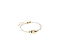 Purelei Pulsera de perlas de agua dulce y ojal para abalorios, acero inoxidable chapado en oro de 14 K/18 K, 16 - 19 cm, elegante y combinable, ajustable, Eine Grösse, Acero inoxidable, Ágata