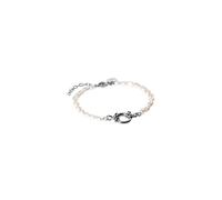 Purelei Pulsera de perlas de agua dulce y ojal para abalorios, acero inoxidable chapado en oro de 14 K/18 K, 16 - 19 cm, elegante y combinable, ajustable, Eine Grösse, Acero inoxidable, Ágata