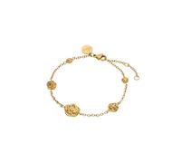 Purelei Pulsera de Velvet Rose, resistente al agua y ajustable, pulsera de acero inoxidable con colgantes de rosas graduadas y chapado en oro de 14 K/18 K, estilo vintage con un toque romántico, Eine