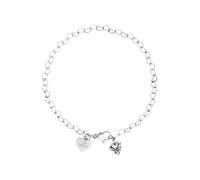 Purelei Endless Love - Pulsera para mujer con cadena de eslabones en forma de corazón y colgante de circonita, acero inoxidable, ajustable, 19 cm, color oro, plata y oro rosa, Eine Grösse, Acero