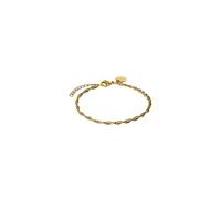 Purelei Pulsera fina vintage - Pulsera trenzada de acero inoxidable - chapado en oro de 14 K/18 K - Ajustable 16 - 19 cm - Joyería de filigrana - 2,3 g - Resistente al agua, Eine Grösse, Acero