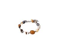 Purelei® Pulsera Hawaiian Sunset - con ágata, sodalita, citrino y perlas de agua dulce - Acero inoxidable 18K chapado en oro - Joyería para mujer 17-20 cm - Pulsera de gemas de color intenso
