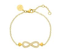 PURELEI® Pulsera Infinity Love (oro, plata) pulsera de acero inoxidable resistente al agua longitud ajustable 16/17,5/19 cm colgante de infinito con corazón
