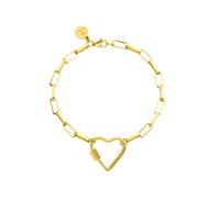 PURELEI Pulsera Palekana Heart (oro, plata, oro rosa), pulsera para mujer de fantasía de acero inoxidable, resistente al agua con colgante en forma de corazón, ajustable de 16-19 cm, 19 centimeters