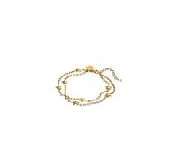 Purelei Pulsera Star - resistente al agua y ajustable | Doble cadena de acero inoxidable con pequeñas estrellas | chapado en oro de 14 K/18 K | símbolo de conexión y comunidad, Eine Grösse, Acero