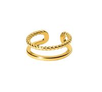 Purelei® RingMau Anillo (Oro) - Anillo de mujer de acero inoxidable duradero - Anillos resistentes al agua - Anillos ajustables de talla S - M - Bisutería para un look individual