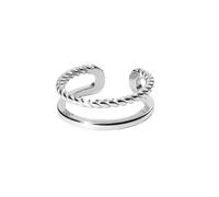 Purelei RIngMau Anillo (Plata) - Anillo de mujer de acero inoxidable duradero - Anillos resistentes al agua - Anillos ajustables de talla M - L - Bisutería para un look individual