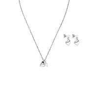 Purelei® Seashore - Juego de collar y pendientes chapados en oro con perlas de agua dulce y conchas de mar, diseño elegante, 40/45 cm, Acero inoxidable, Ágata